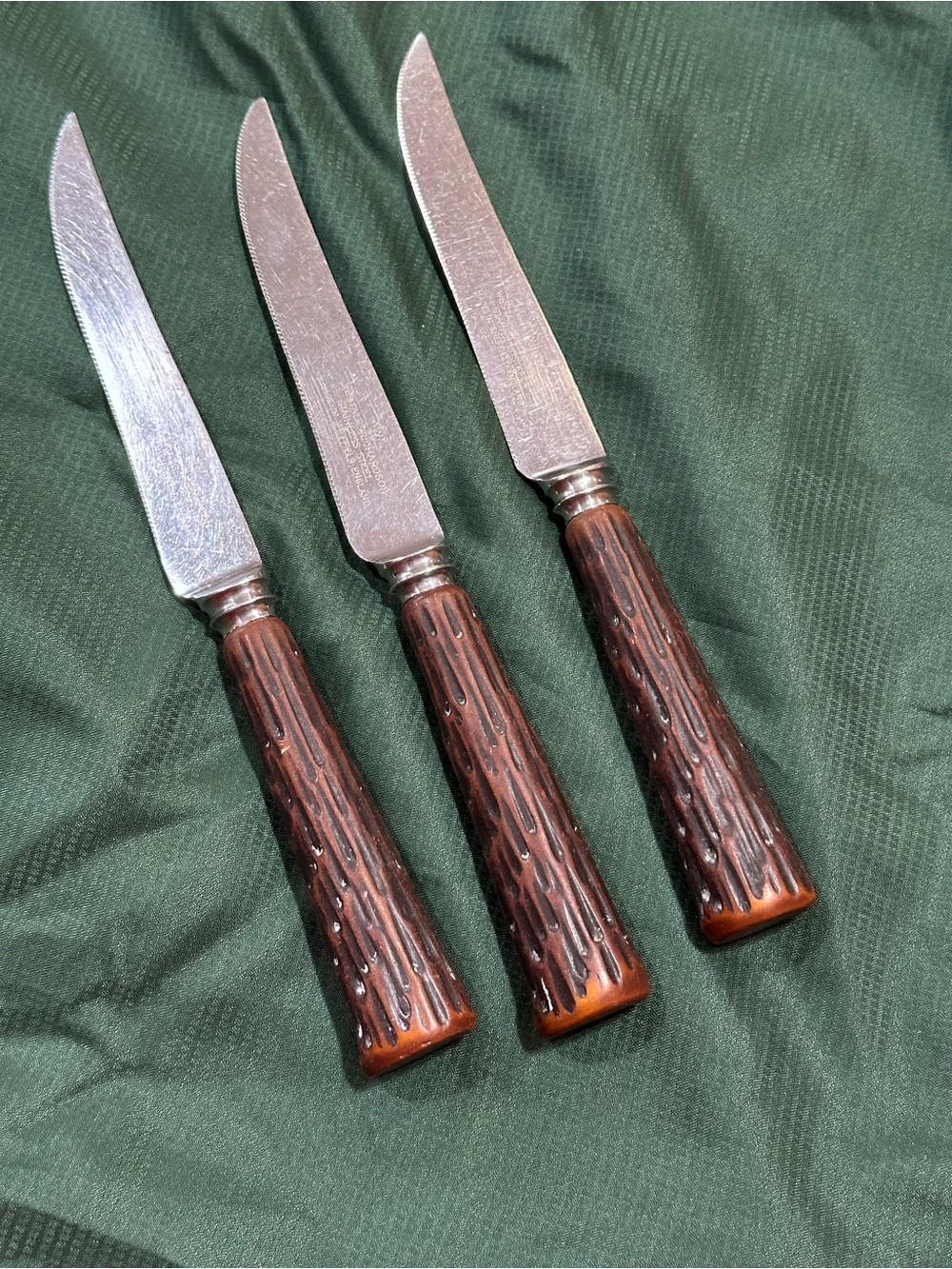 Westall Richardson set of 3 Brown Textured Handle Steak Knife Set